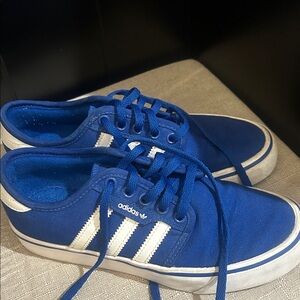Adidas Royal Blue Canvas Sneakers with White Stripes